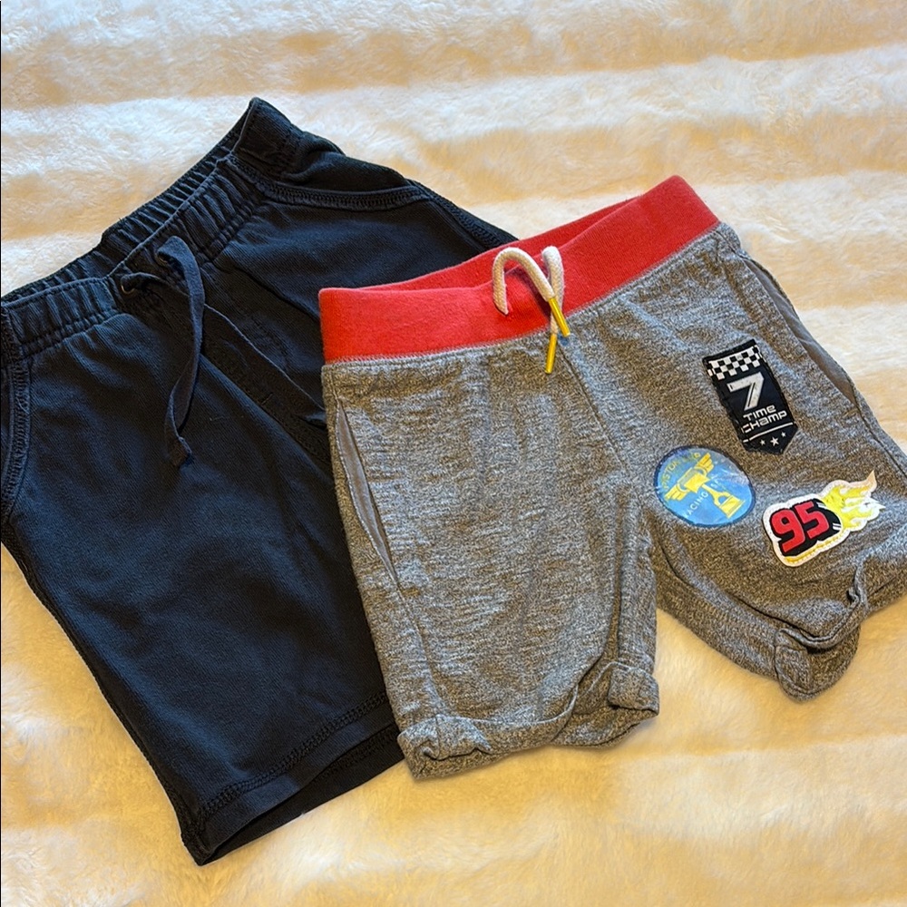 Kids' Black and Gray Shorts Set with Patches